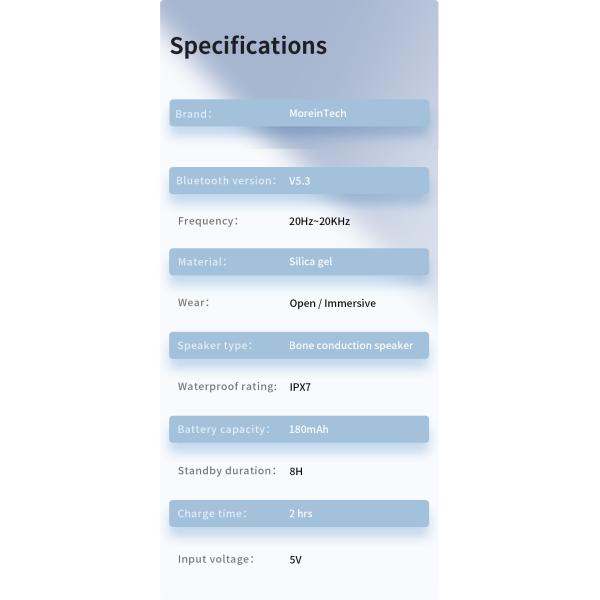 IPX5 IPX8 Waterproof Bluetooth 5.3 Noise-Cancelling Built-in Mic Lightweight Bone Conduction Earphones Headphones