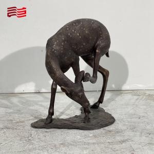 Custom Printing Life-Size Bronze Sika Deer Sculpture for Large Metal Animal