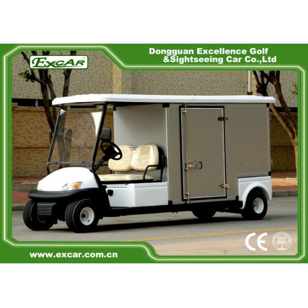 Quality EXCAR White Electric Utility Carts Food Cart With Two Seater E-KEY Deep Cup Holders with Customized Cargo wholesale