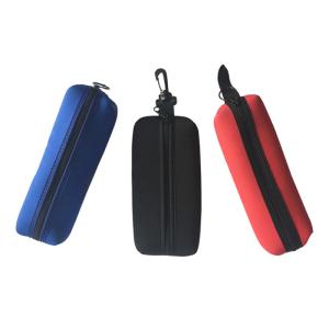 Tube Neoprene Promotional Products Zipper Pencil Case Lightweight With Carabiner