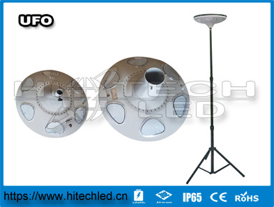 Hitechled 30w UFO Solar Garden Light, All-in-one Solar Area Light, Round UFO