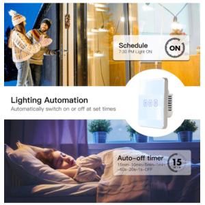 ABS Four Gang Tuya Smart Switch 600W 3 Gang Remote Control Light Switch