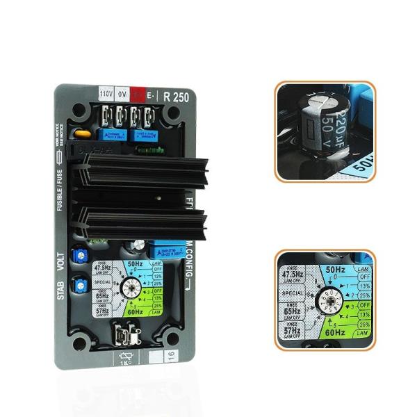 Generator Voltage Regulator Parts AVR R250 AC Brushless Regulator Board