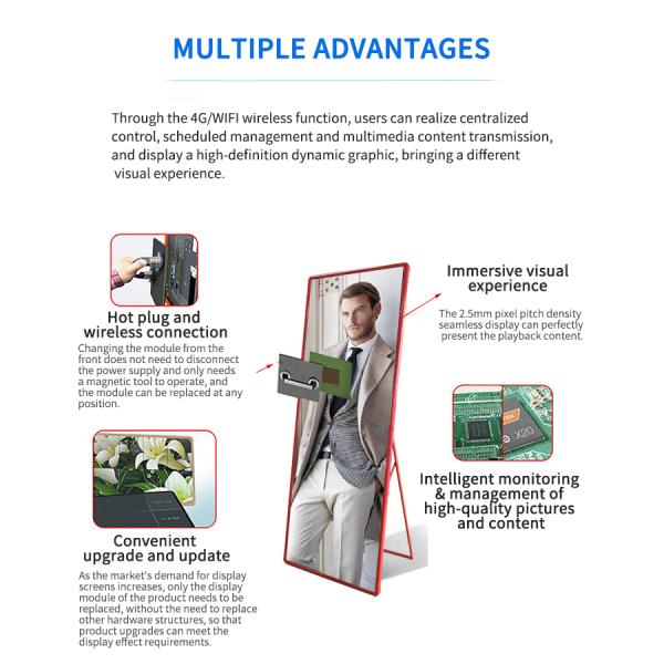 Portable Smart Advertising LED Poster Display HD Video Mirror LED Screen LED Display