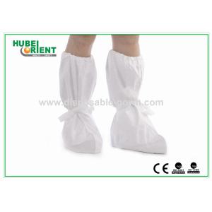 Durable White Disposable Tyvek Boot Cover , Shoe Protector Booties