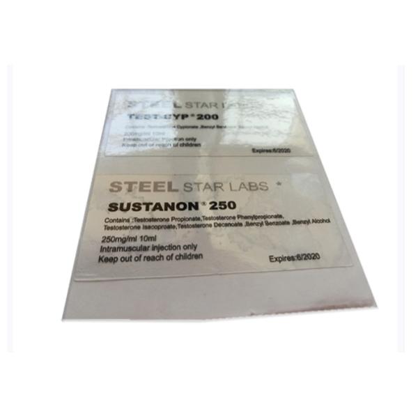 Quality Steel Star Labs Transparent Clear Custom Vial Labels 6X3 Cm Size wholesale
