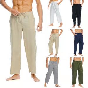 Cheap                  Men&prime;s Casual Linen, Cotton and Linen Trousers              for sale