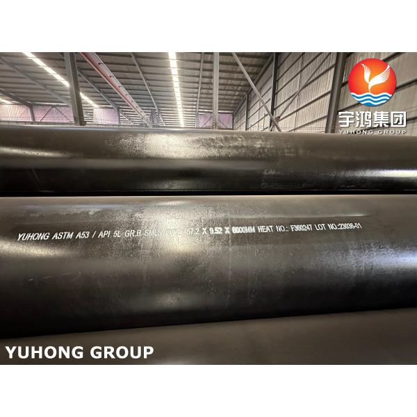 ASTM A53 API 5L Gr.B Black Coating Carbon Steel ERW Pipes For Pipeline Equipments