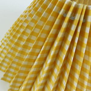 3 Way Gimbal Yellow Pleated Lampshade