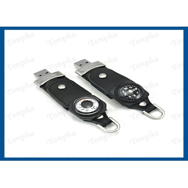 Quality Customized Logo Leather USB Flash Drive Full Capacity With Compass Function wholesale