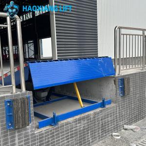 Hydraulic Dock Ramp Blue - Customizable Height 8T-20T - High-Strength No Pit