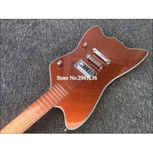 High quality electric guitar with Metallic orange gold dust paint on all parts