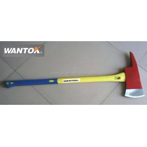 Multi Functional Cutting Firefighter Axe with Plastic Coated Fiberglass Handle