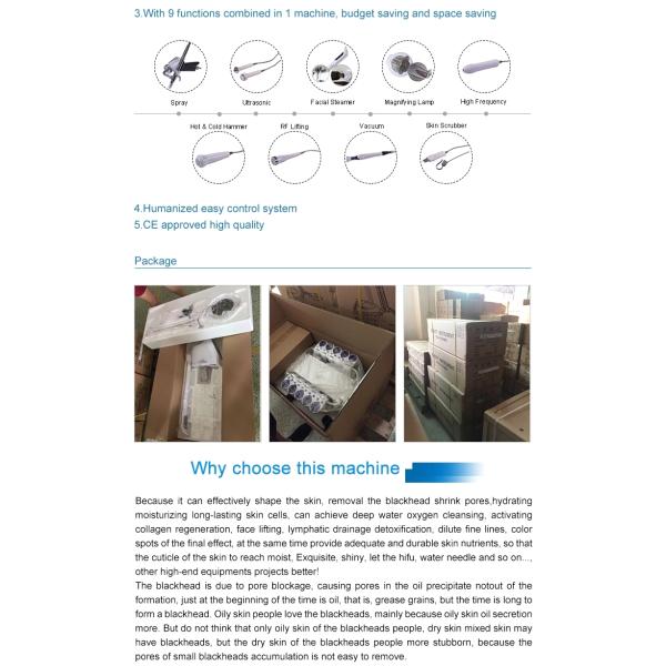 Ultrasonic Deep Cleansing Multifunction Skin Care Machine High Frequency