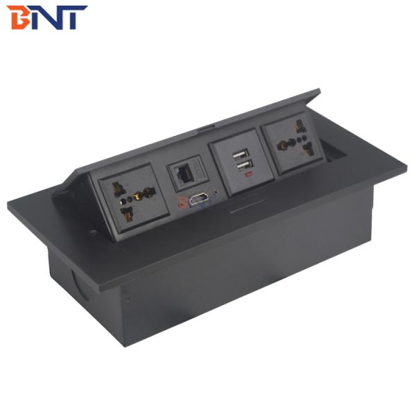 New popular zinc alloy pop up usb power socket 2 AC usb hdmi RJ45 for office meeting hotel