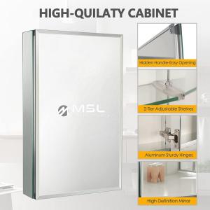 Square LED Light Mirror Cabinet Customized Medicine Cabinet With Light
