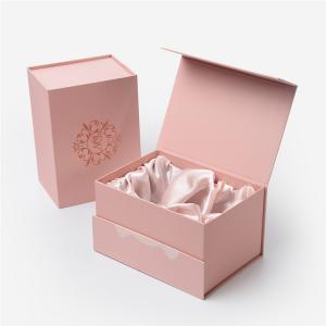 China Pink Paper Gift Boxes With Magnetic Catch / Jewelry Cardboard Box on sale
