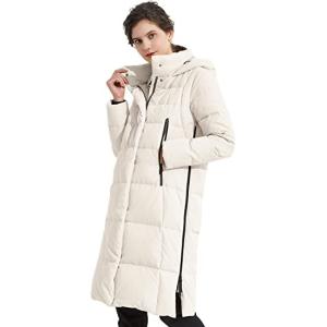 90% White Duck Down Hooded Puffer Thickened Down Jacket With 2 Pocket
