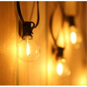 100Ft G40 Outdoor Led Light String Globe Bulbs Black Wire Connectable