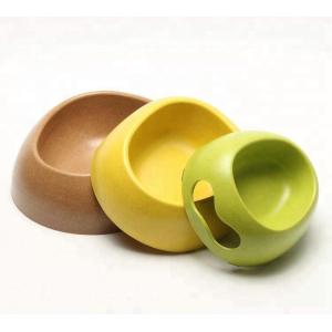 China Biodegradable Bamboo Pet Bowl Feeders Environment Friendly Unique Design on sale