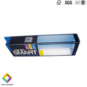 Empty Cardboard Earphone Packing Box With Transparent Window Folding Carton For