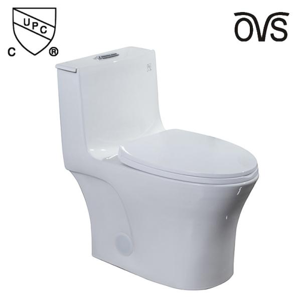 Quality CUPC Siphonic Dual Flush One Piece Toilet With Soft Closing Cover Seat wholesale