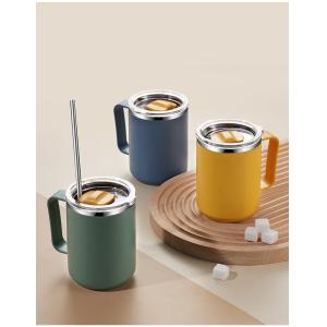 450ml Insulated Travel Mugs Stainless Steel Double Wall With Water Leakage Prove