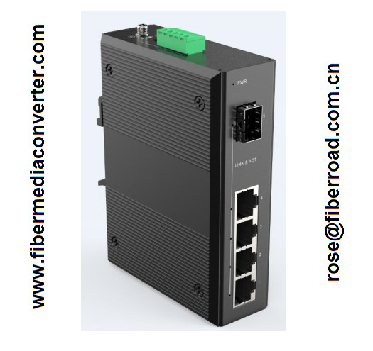Quality FE  Industrial Fiber Switch  -40℃~75℃ , 4×10/100BASE-Tx RJ45 to 1×100BASE-FX（SFP/1*9) wholesale