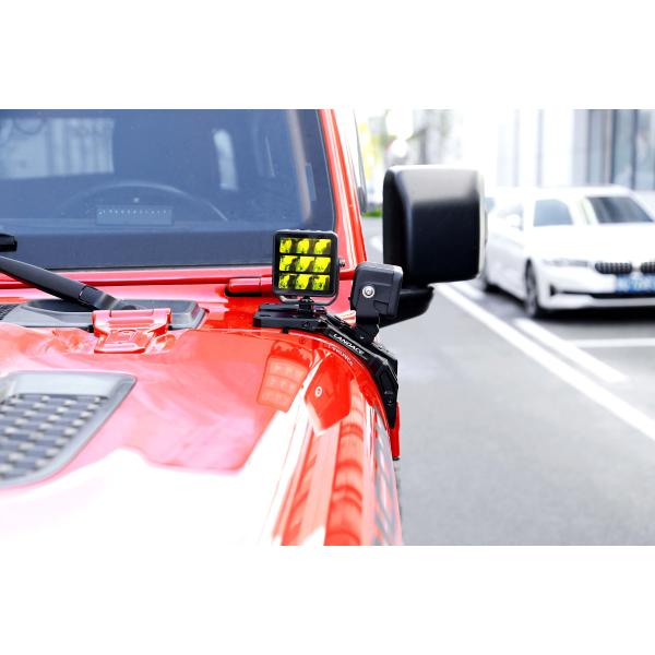 Rust-Resistant Car Windshield Spot Light Mounting Brackets for Jeep JL Aluminum Alloy