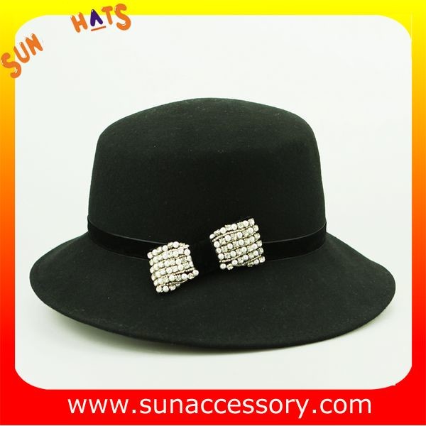 1403 hot sale mid brim hats wholesale for ladies,100% Australia wool felt hats