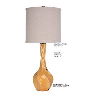 Modern Chrome Ceramic Vase Lamp D13*31" With Cream Drum Shade