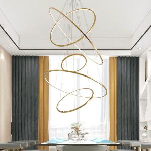 Cheap Luxury Golden Frame Modern Home Lighting Classical Irregular Ring Decorative Chandelier for sale