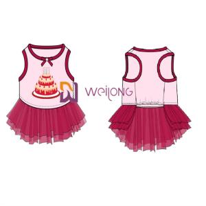 Breathable Comfortable Tulle Skirt Happy Birthday Dog Outfit Customized ISO9001