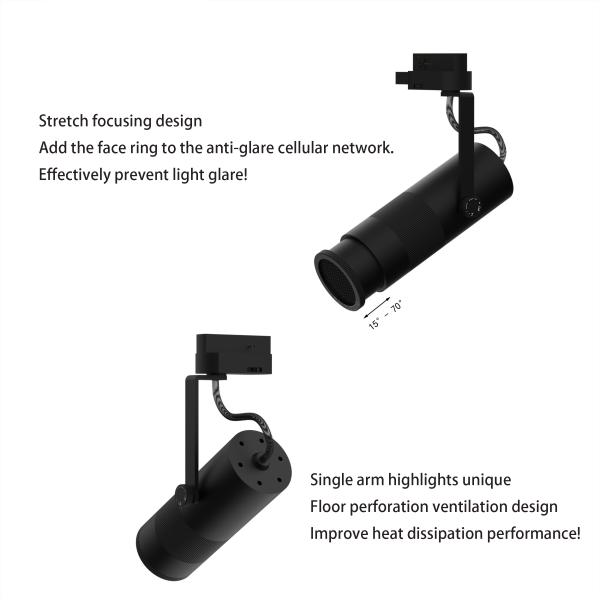 Aluminum LED Track Spotlights Flexible IP20 Waterproof 90CRI ODM Available
