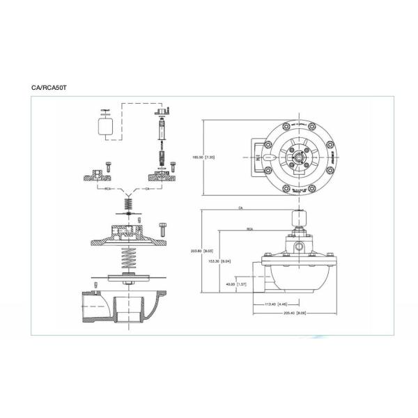 GOYEN CA50T Pulse Pneumatic Diaphragm Valve Threaded Ports G2'' Integral Pilot
