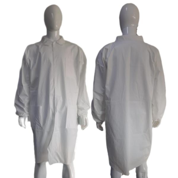 Quality CE Nonwoven Workwear Customized White Microporous Lab Coat wholesale