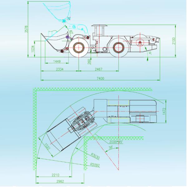 AC380V Underground Gold Mining Equipment Electric LHD For Transporting Excavated Rock
