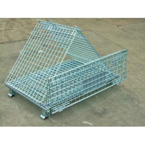 Heavy Duty Galvanized Foldable Wire Mesh Pallet Cage With Cold Drawn Steel