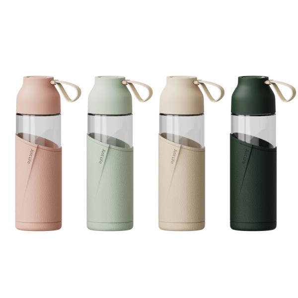Quality 350ml Anti Scalding Reusable Custom Borosilicate Glass Bottle With Silicone Cover wholesale
