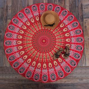 Round Beach Throw Tapestry Hippy Boho Gypsy Cotton Tablecloth Beach Towel