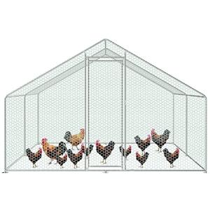 4m x 4m Steel Walk in Chicken Run Enclosure Rabbit Hutch Poultry Coop Duck House