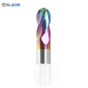 4 Flutes Ball Nose End Mill With 0.5mm Corner Radius And -7° Radial Rake Angle