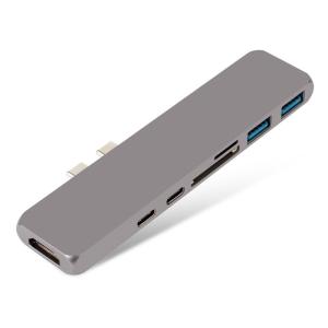 7 in 1 Thunderbolt 3 Type C USB C USB 3.1 Hub Docking to 4K +USB3.0*2+Type C*2+SD/Micro card reader adapter