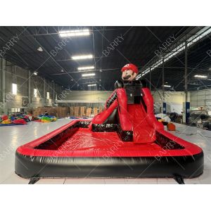 Commercial Super Mario Bros Theme Inflatable Water Slide With Pool For Sale Or