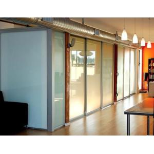 Opaque Milk White Glass Panel Office Partitions , Glass Partition Panels