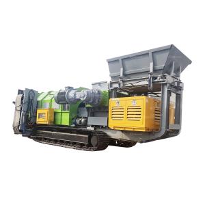 E-waste Crusher Mobile Scrap Metal Shredder Timber Wood Pallet Tracked Mobile