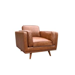 Cheap Sponge Padded 1 Seater Leather Sofa Brown Leather Sofa Couch for sale