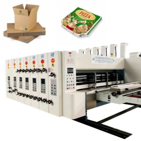 Quality PLC Pizza Box Flexo Printing Slotting Machine 240mm Slot Depth wholesale