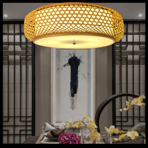 Bamboo Wicker Rattan Lantern Shade flush mount ceiling light(WH-WA-40)