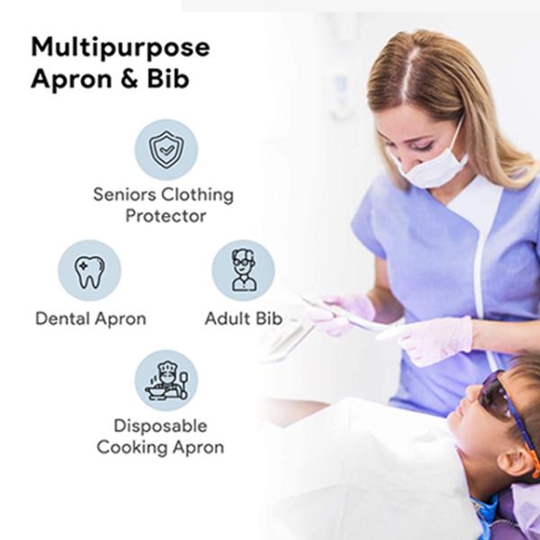 China Factory 40x50cm Tie On Back Dental Bibs Apron Adult Bib For Patient,Elders In Nursing Home